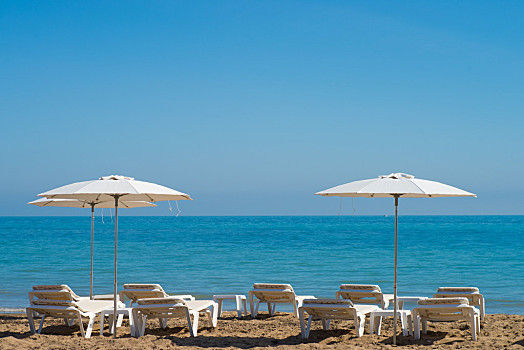 地中海,海滩,胜地,就绪,开端,夏季