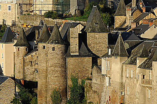 法国,中心,城堡,圆,塔,建筑,角度