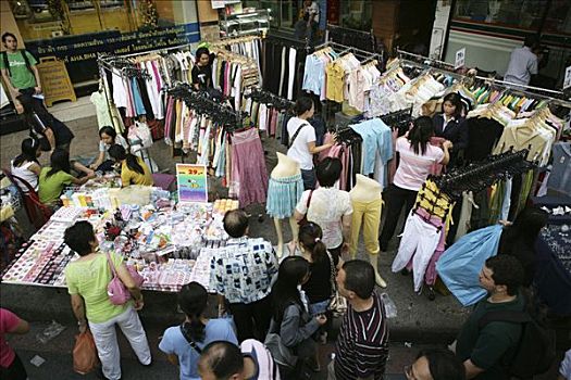 泰国,曼谷,露天市场,衣服
