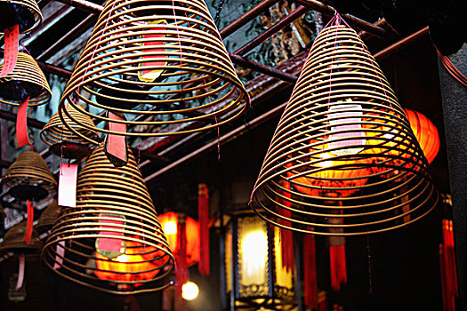 香,盘绕,悬挂,文武庙,香港
