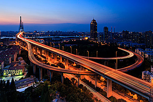 杨浦大桥夜景