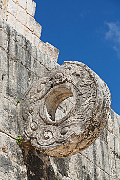 装饰,石头,球场,奇琴伊察,尤卡坦半岛,墨西哥
