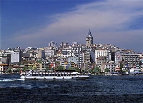 游船,金角湾,伊斯坦布尔,土耳其