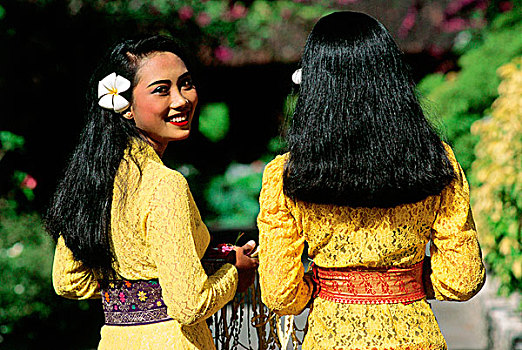 印度尼西亚,巴厘岛,库塔,女孩,仪式
