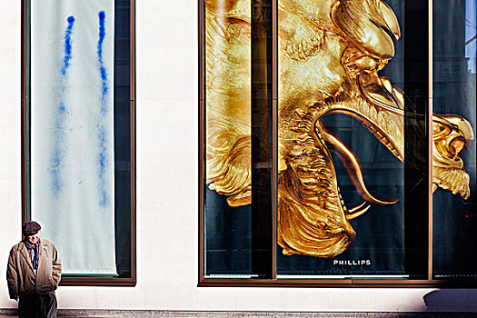 巨大,海报,金色,中国龙,展示,窗