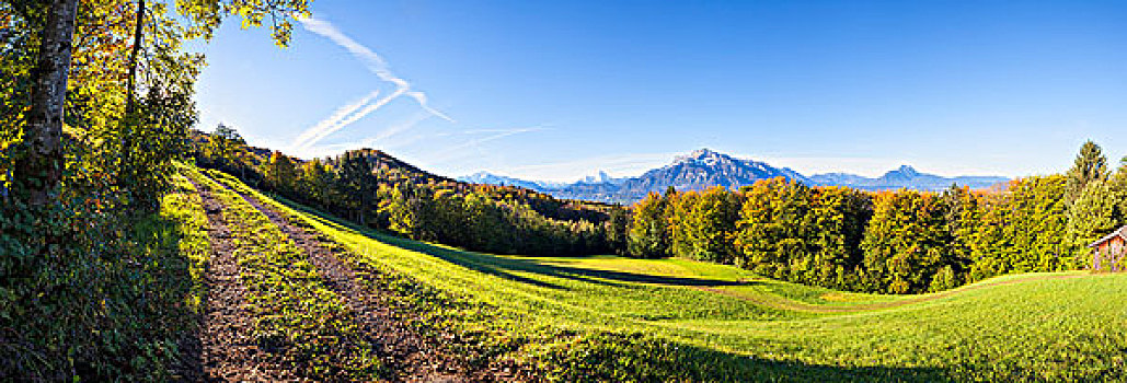 秋天,高处,萨尔察赫河,山谷,萨尔茨堡州,奥地利