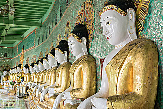 佛像,室内,塔,传说,靠近,曼德勒,缅甸,亚洲