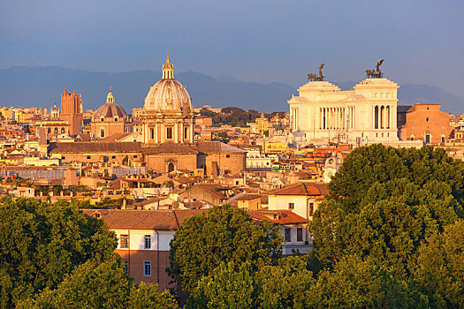 俯视,美好,风景,罗马,日落,意大利