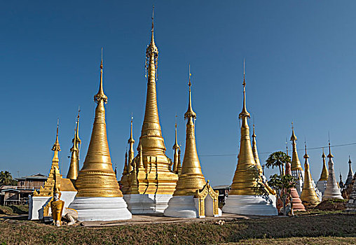 佛塔,寺院,乡村,茵莱湖,缅甸,亚洲