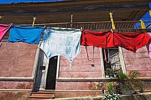洗,弄干,晾衣绳,户外,房子,圣地亚哥,古巴