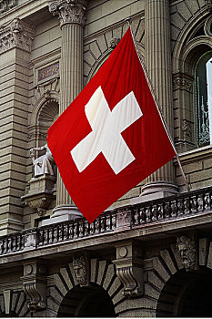 特写,建筑,瑞士国旗,伯恩,瑞士