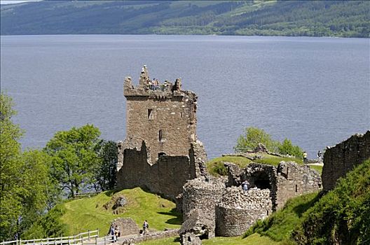 著名,城堡,遗址,尼斯湖,苏格兰,英国,欧洲