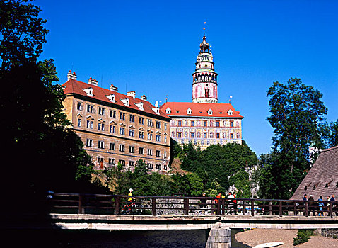 城堡,克鲁姆洛夫,伏尔塔瓦河,捷克共和国