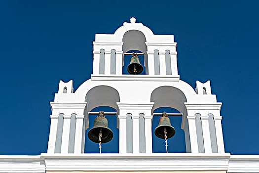 钟楼,教堂,锡拉岛,希腊,欧洲