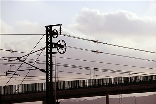 线缆,杆,塔,电车,铁路
