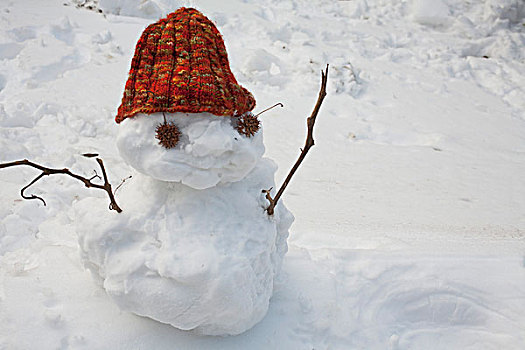 雪人,针织帽