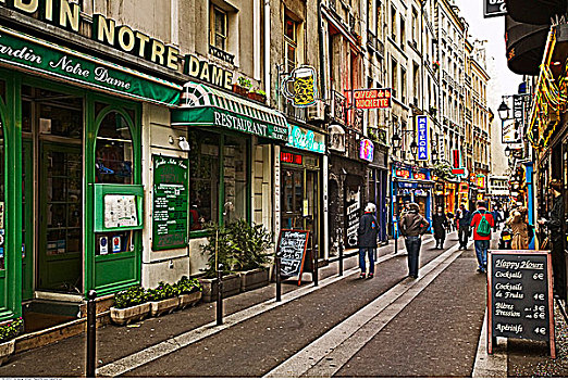 街景,拉丁区,巴黎,法国