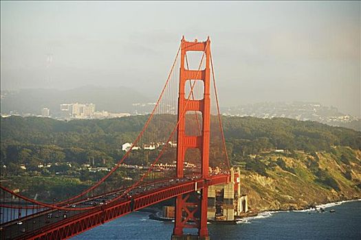 航拍,交通,桥,金门大桥,旧金山,加利福尼亚,美国