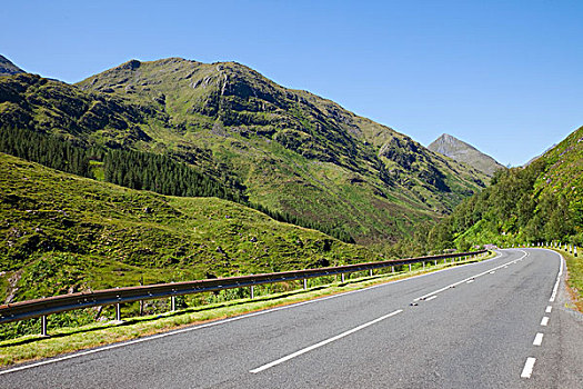 道路,通过,山峦,高地地区,苏格兰