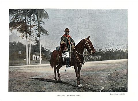 牛,牧人,里奥格兰德,巴西,19世纪,艺术家