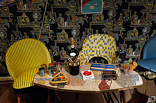 聚会,家具,20世纪50年代,展示,德国,盐,博物馆,吕内堡,下萨克森,欧洲