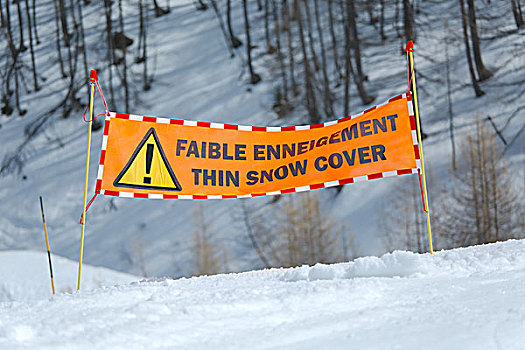 滑雪,警告标识