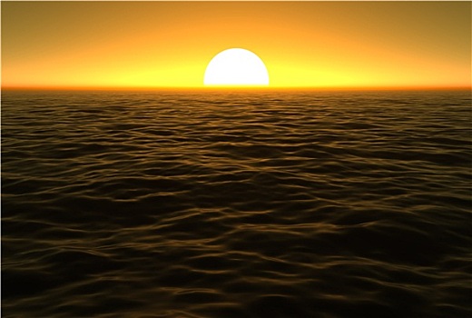 海洋,日落