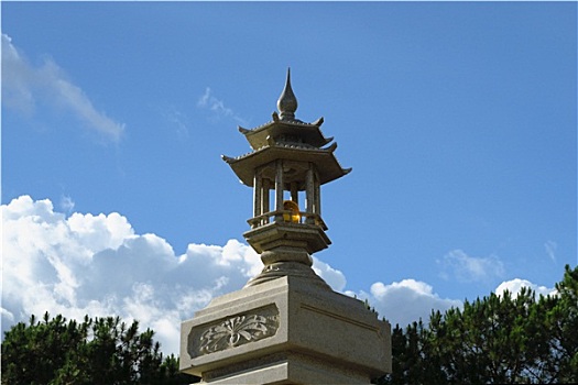 路灯柱,砂质黏土,佛教,寺院,大叻,越南