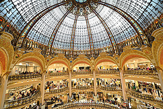 圆顶,老佛爷百货,百货公司,巴黎,法兰西岛,法国,欧洲