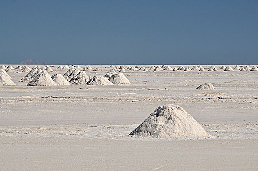 堆放,盐,盐滩,盐湖,乌尤尼,波托西地区,玻利维亚,南美