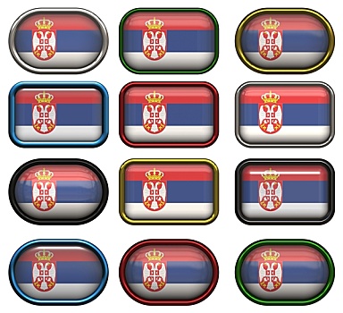 扣,旗帜,塞尔维亚
