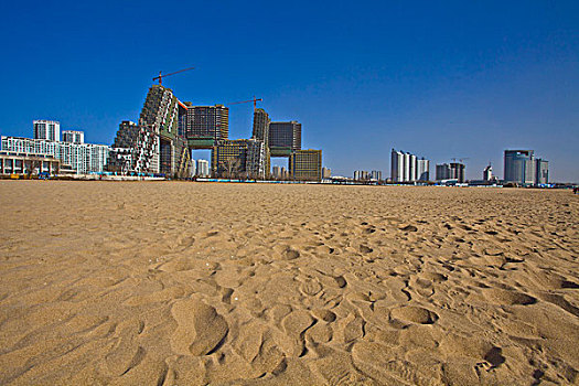 建筑,特色,施工,独特,结构,大楼,沙滩,荒漠,碧海台,秦皇岛