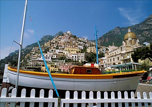 意大利,波西塔诺,小船,计划,乡村,喜爱