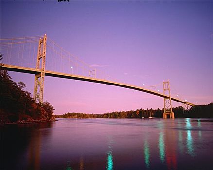 桥,美国,岛屿,劳伦斯河,安大略省,加拿大