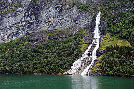 瀑布,挪威,斯堪的纳维亚,北欧,欧洲