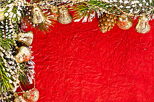 圣诞节,枝条,铃,红色,纸,背景