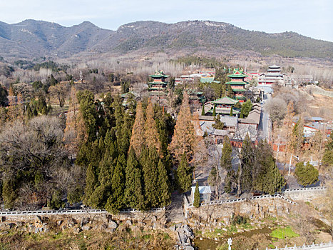 嵩山少林寺鸟瞰图图片