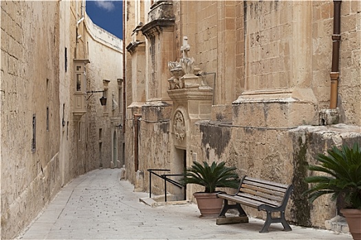 特色,狭窄街道,中世纪,城镇,马耳他