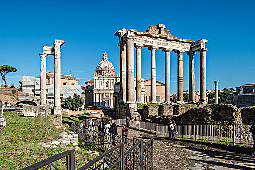 柱子,寺庙,古罗马广场,罗马,拉齐奥,意大利,欧洲