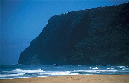 海滩,波里哈雷沙滩,公园,纳帕利海岸,考艾岛,夏威夷,美国,北美