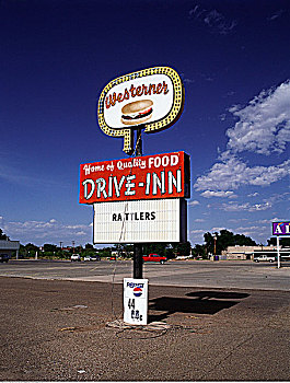 餐馆,标识,66号公路,新墨西哥,美国