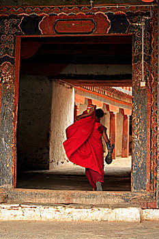 亚洲,不丹,僧侣,宗派寺院