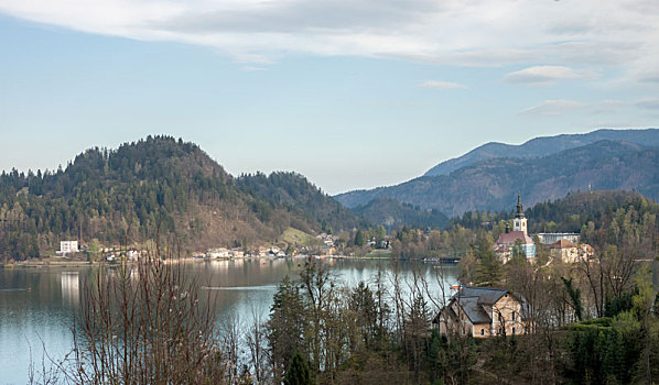 风景,流血,湖,山