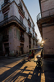 古巴,哈瓦那,人力车,哈瓦那旧城,世界遗产,使用,只有