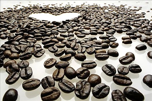 咖啡豆,浓咖啡,心形