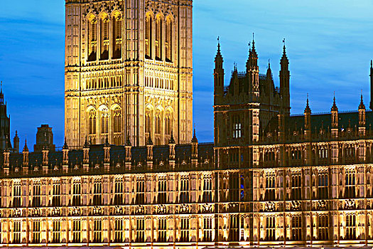 议会大厦,夜晚,伦敦,英格兰,英国,欧洲