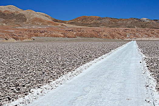 道路,盐湖,阿塔卡马沙漠,靠近,佩特罗,区域,安托法加斯塔,智利,南美