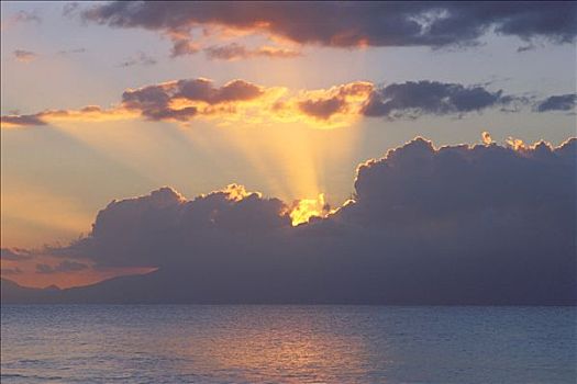 西印度群岛,瓜德罗普,日落