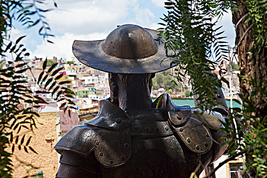 周年纪念,雕塑,堂吉诃德,远眺,瓜纳华托