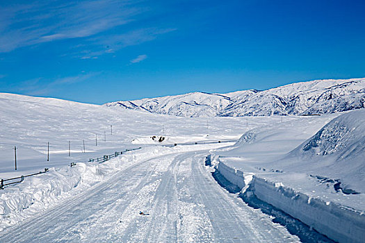 道路雪景